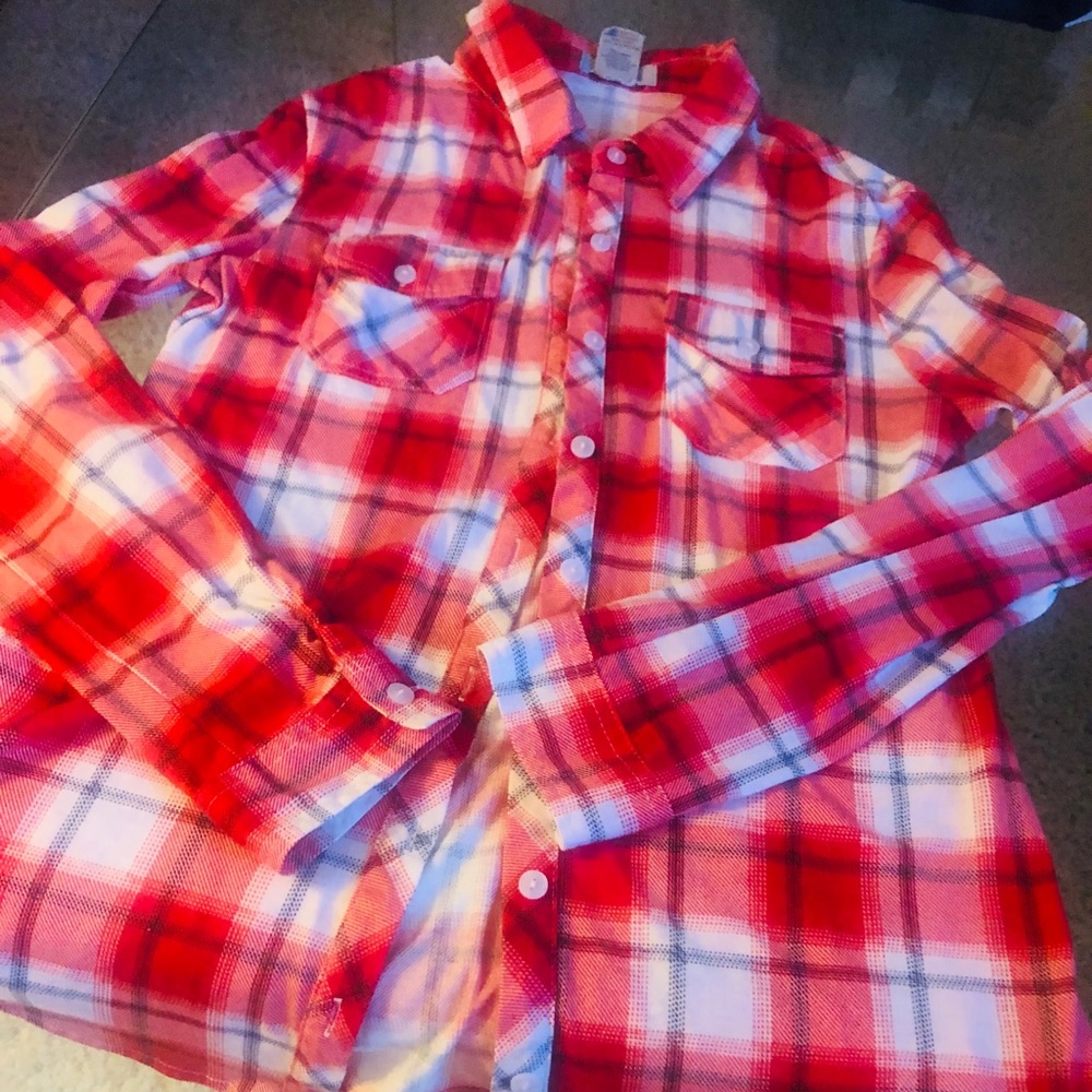 Pinky-red plaid jacket